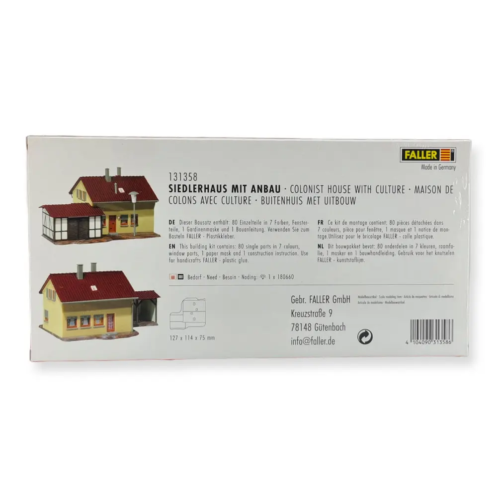 Maison de colons avec abri - FALLER 131358 - HO 1/87 - EP III - 4