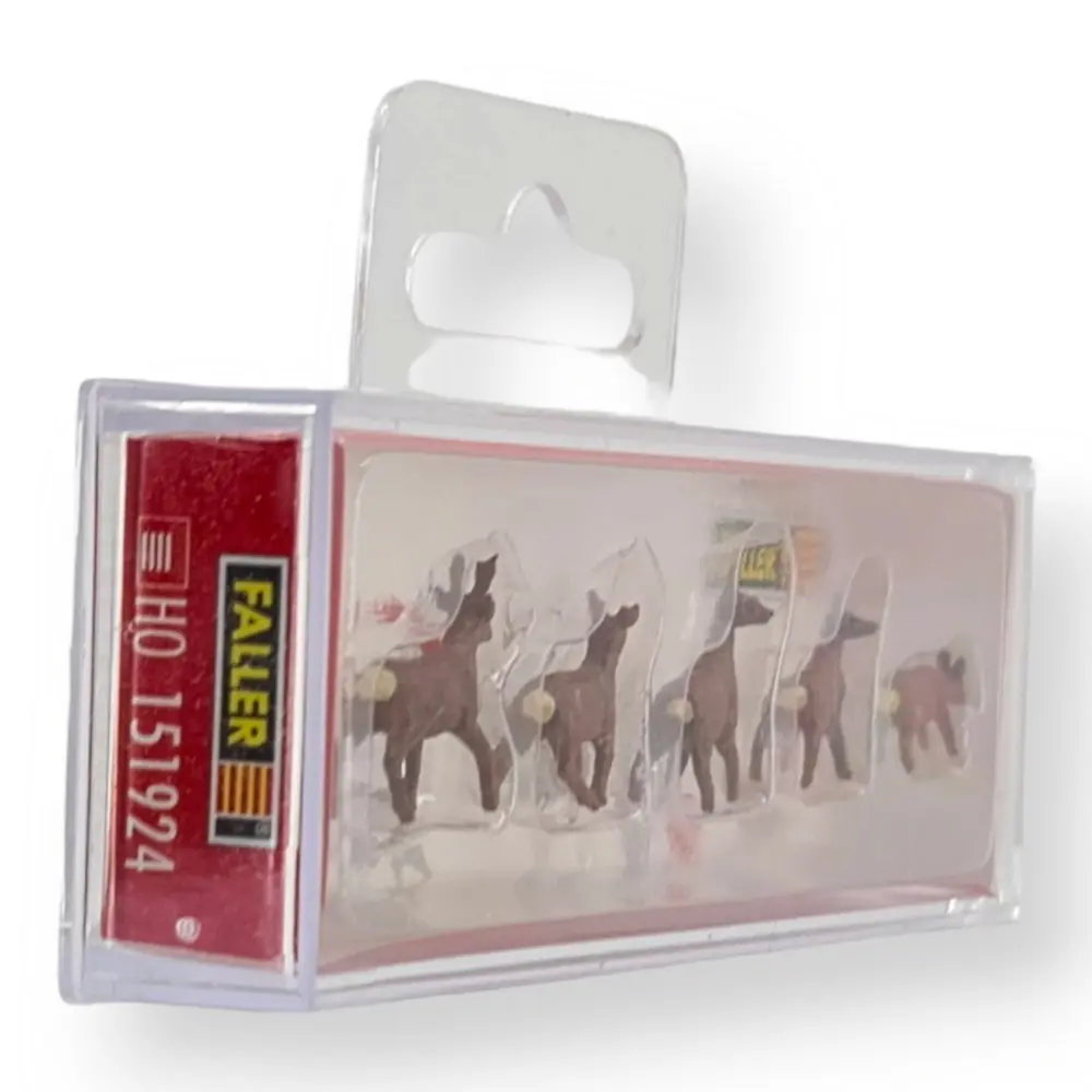 Pack de 5 chevreuils Faller 151924 - HO 1:87 - Peints - 2