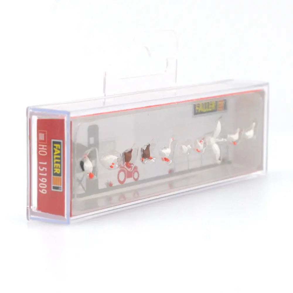 10 animaux de la ferme (poulets, canards et oies) - Faller 151909 - HO 1/87 - 2