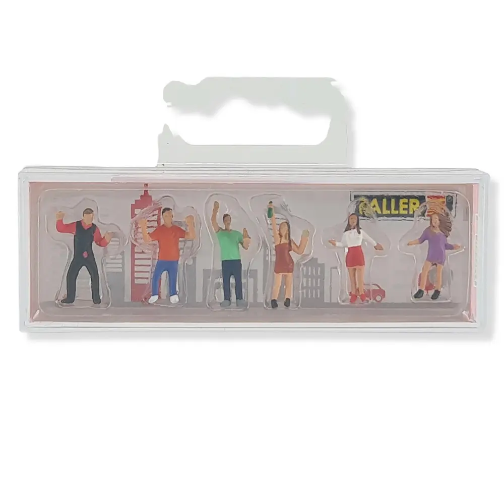 Lot de 6 personnages, jeunes en boîte de nuit Faller 151646 - HO : 1/87 - 2