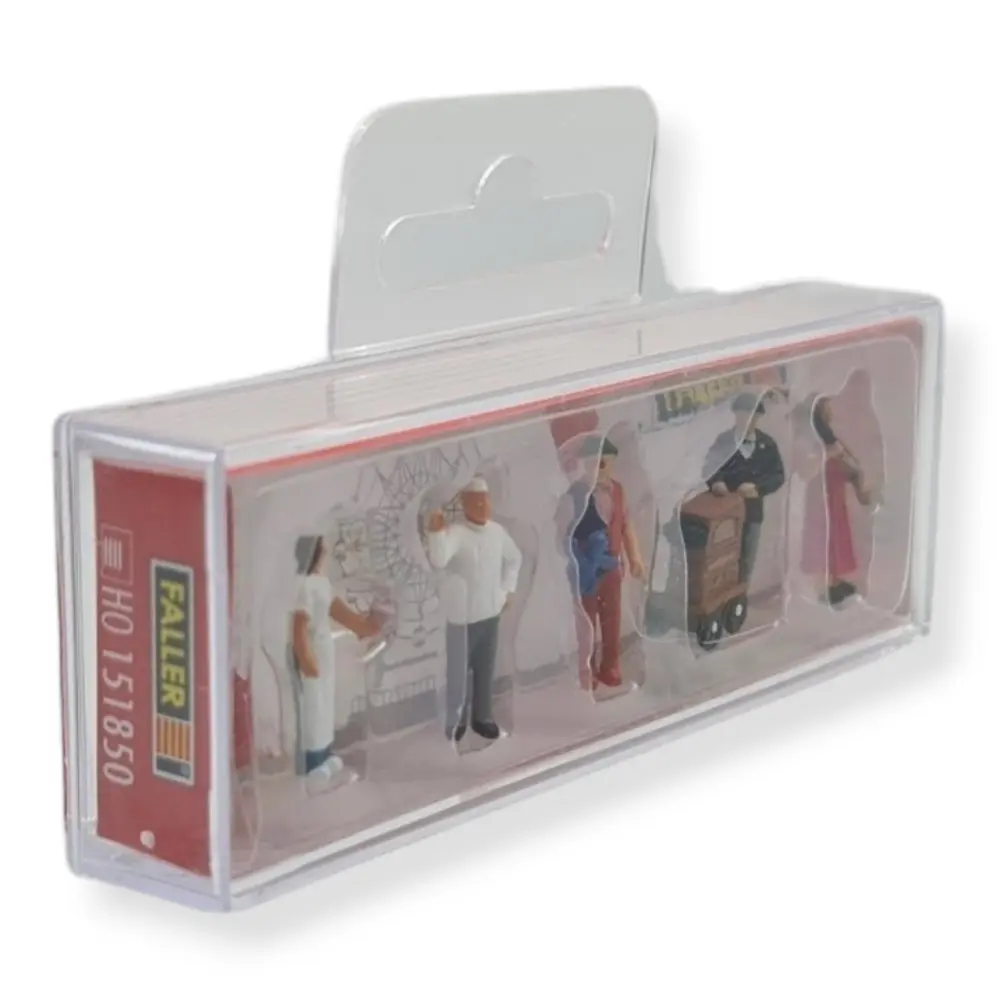 Pack de 5 Personnels de la fête foraine - Figurine - FALLER 151850 - Échelle HO 1/87ème - 2