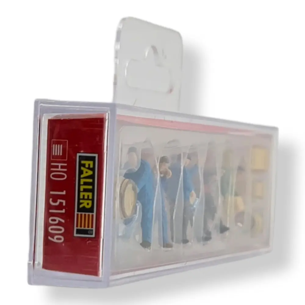 Lot de 6 personnages ouvriers transportant des cargaisons - Faller 151609 - HO 1/87 - 3