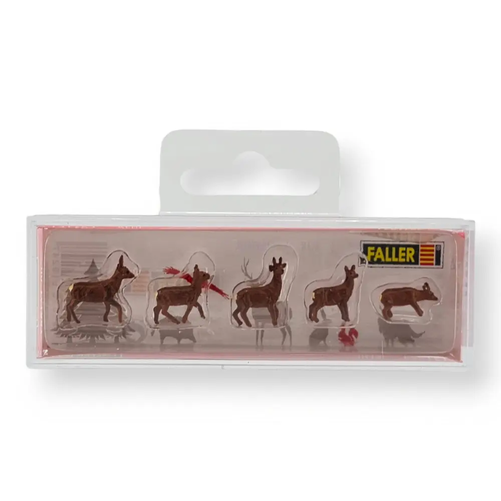 Pack de 5 chevreuils Faller 151924 - HO 1:87 - Peints - 3