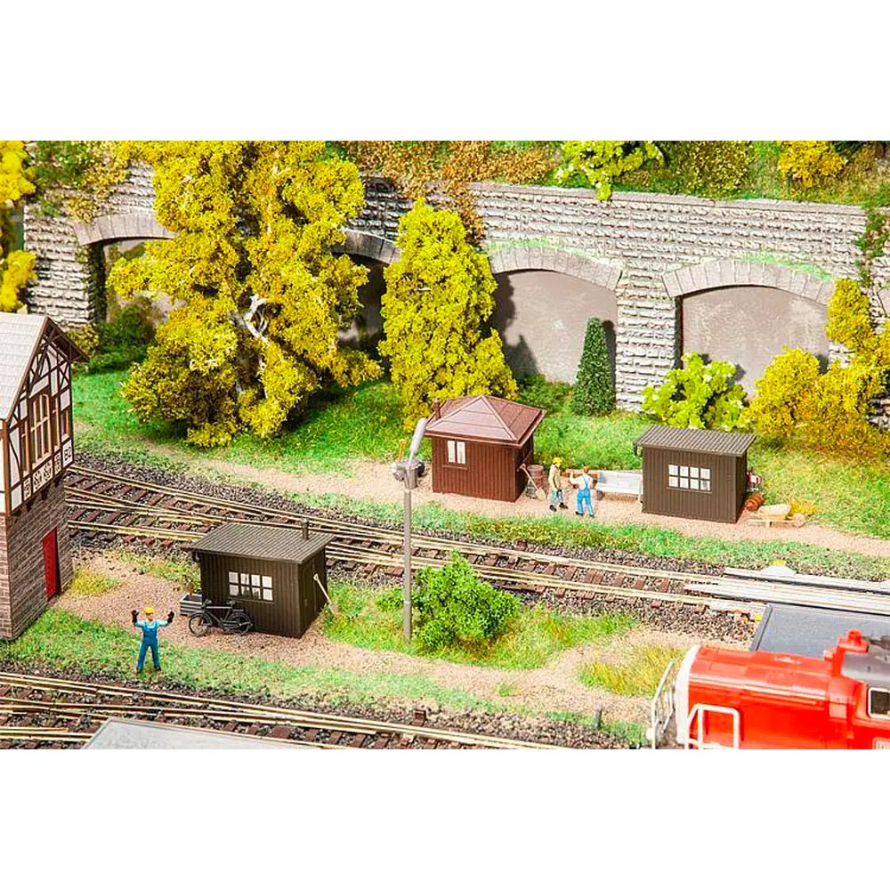 Guérite de mécanicien et 2 postes de ligne - FALLER 120272 - HO 1/87 - 3