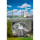 Pont ferroviaire moderne en arc Faller 120505 - HO : 1/87 - 1015 x 137 x 217 mm - 3