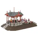 Kiosque à musique avec personnages dansants - Faller 130655 - HO 1/87 - 2