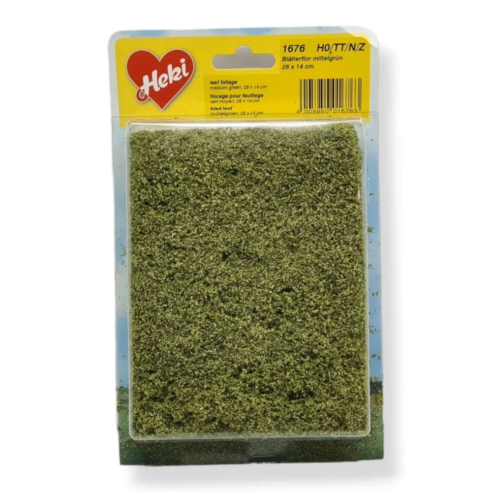 Flocage pour feuillage - Vert moyen - HEKI 1676 - Échelle HO / TT / N / Z - 280 x 140 mm - 2