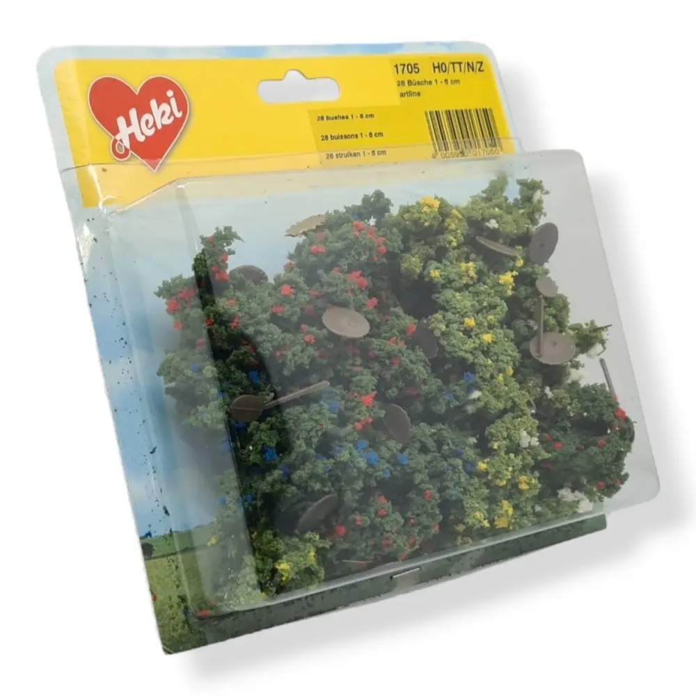 28 Buissons - Vert / Multicolore - HEKI 1705 - Échelle HO / TT / N / Z - 10 à 60 mm - 3