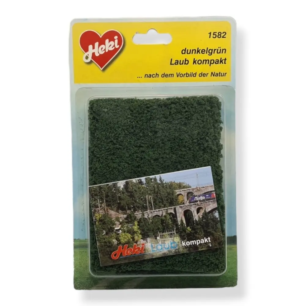 Flocage - Foliage compact - Vert foncé - HEKI 1582 - Échelle HO / TT / N - 280 x 140 mm - 2