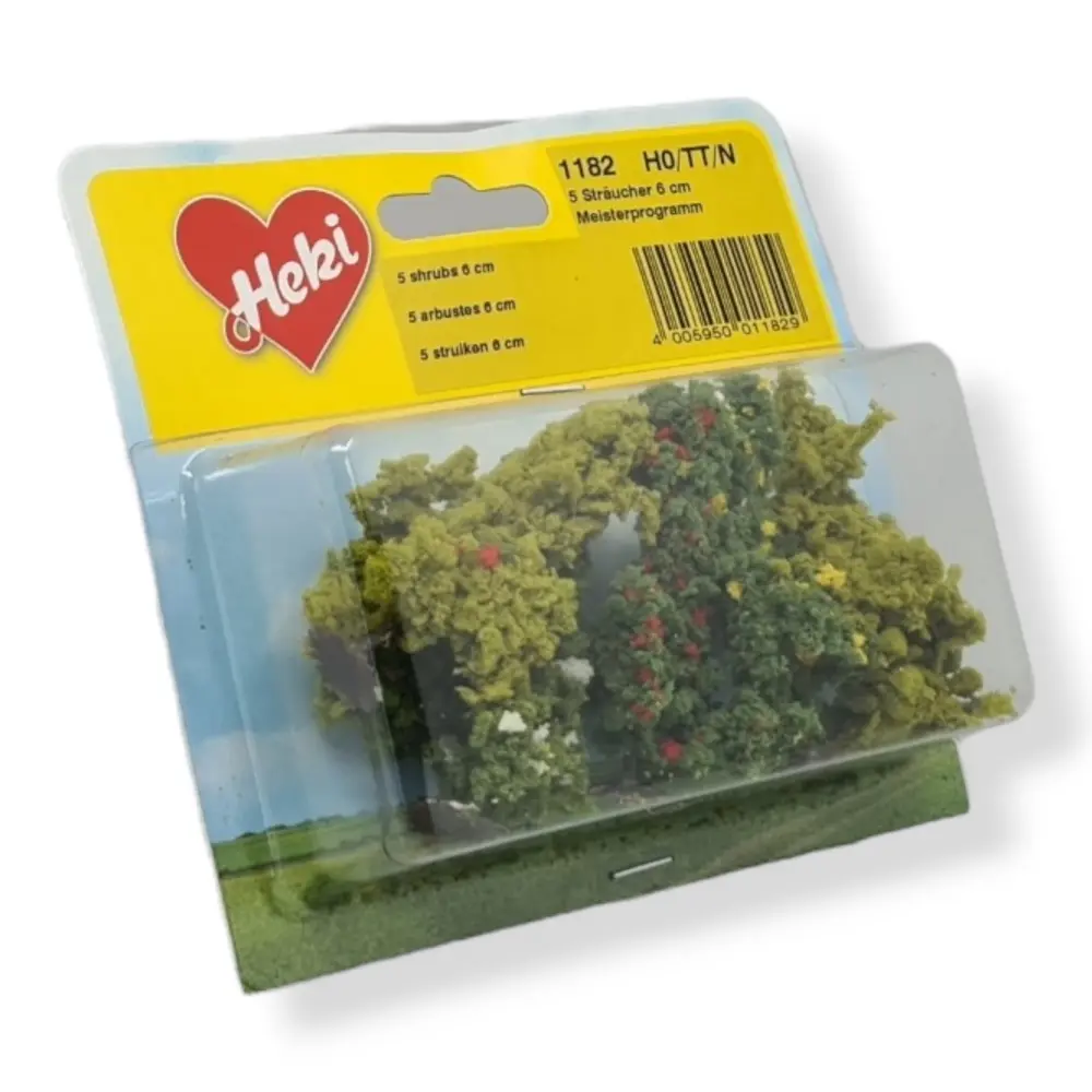 5 Arbustes - Vert - HEKI 1182 - Échelle HO / TT / N - 60 mm - 3