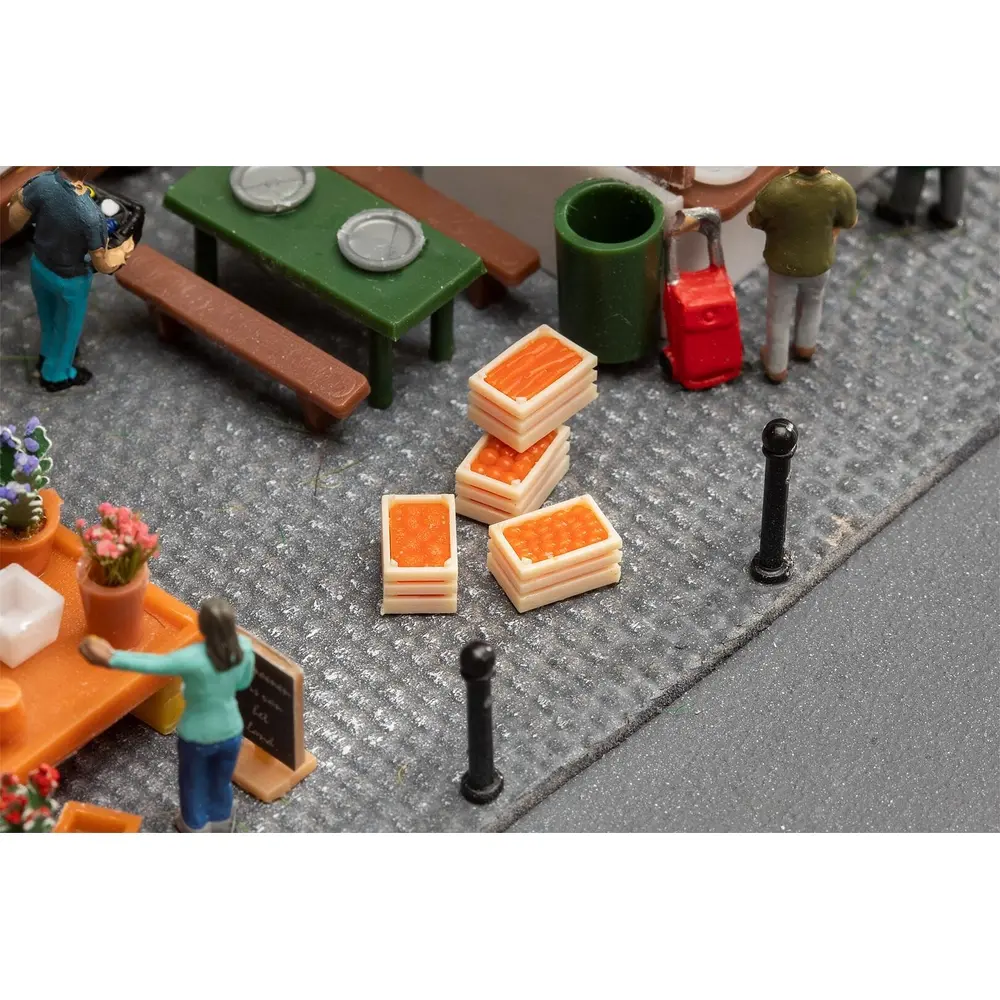 4 caisses du marché avec légumes - FALLER 180868 - HO 1/87 - EP III - 2