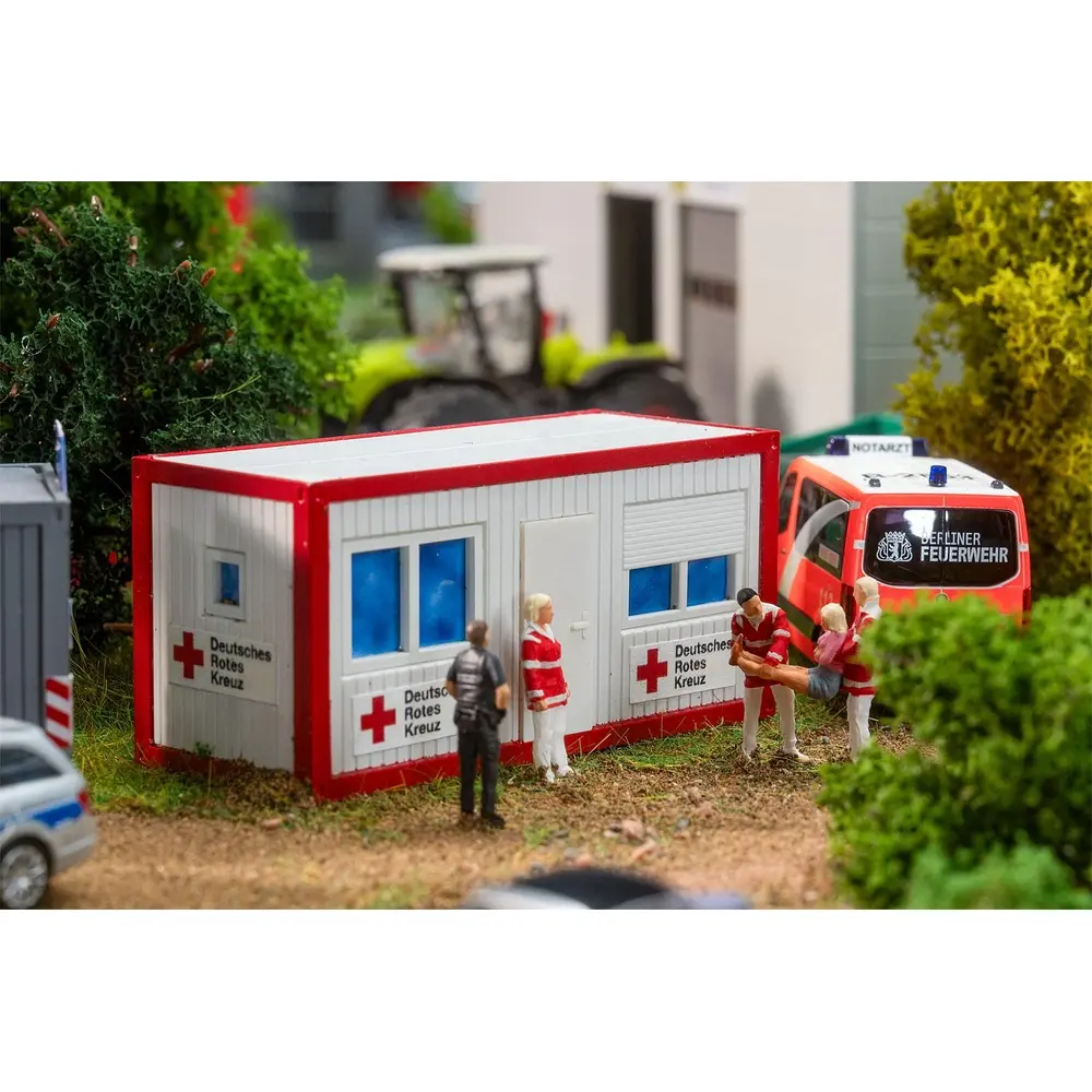 Conteneur de bureaux pour la police et la Croix-Rouge - Faller 180338 - HO 1/87 - EP VI - 3