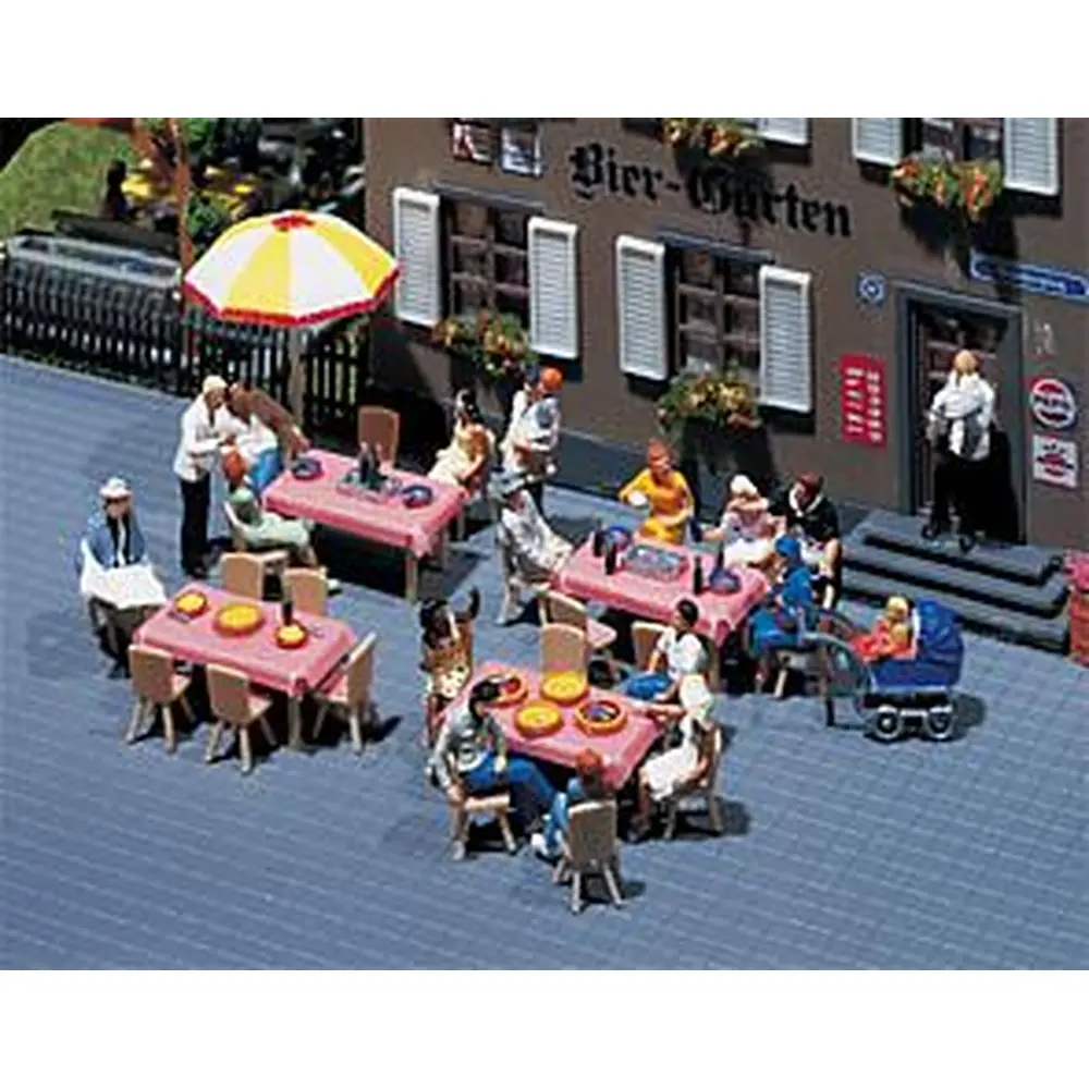 Lot de 4 tables et de 24 chaises - Faller 180442 - HO 1/87 - EP III - 2