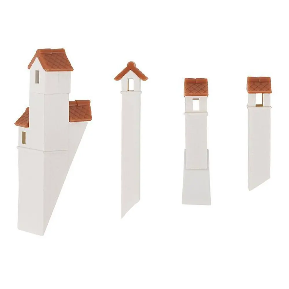 Lot de 4 cheminées à couronne en briques FALLER 180858 - HO 1/87 - EP I - 2