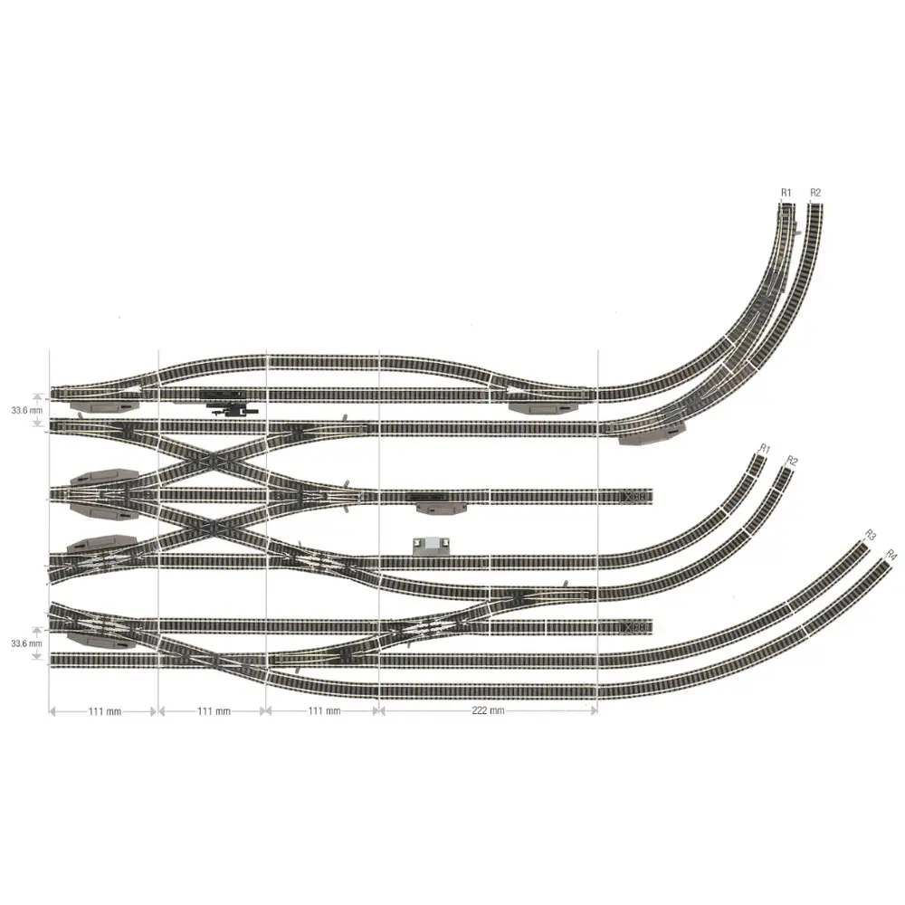 Rail droit avec ballast - 111 mm Fleischmann 9101 - N : 1/160 - Code 80 - 2