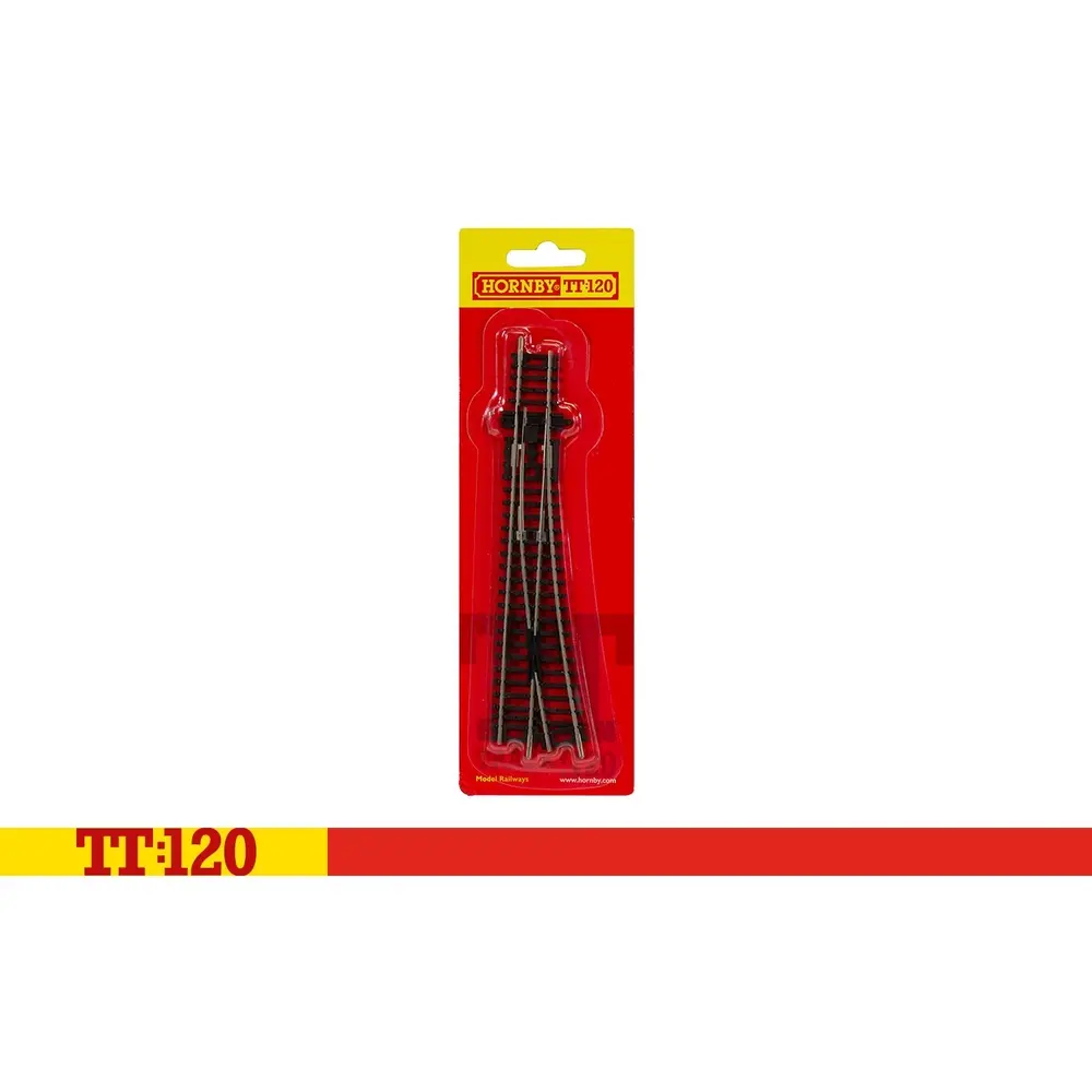 Pointe à gauche 166 mm 15° 631 mm - Hornby TT8008 - 1/120  - 2