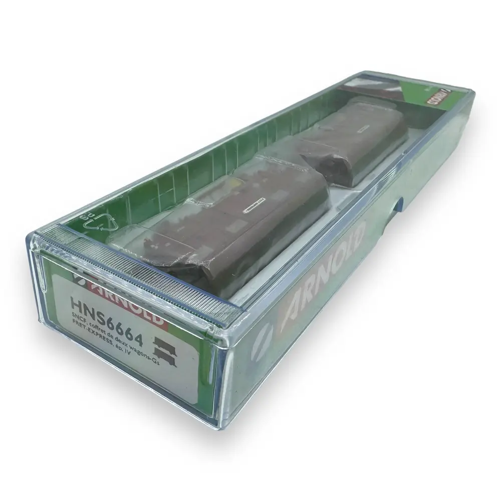 Coffret de 2 wagons couverts G4 "FRET-EXPRESS" - Arnold HNS6664 - N 1/160 - SNCF - Ep IV - 2R - 4