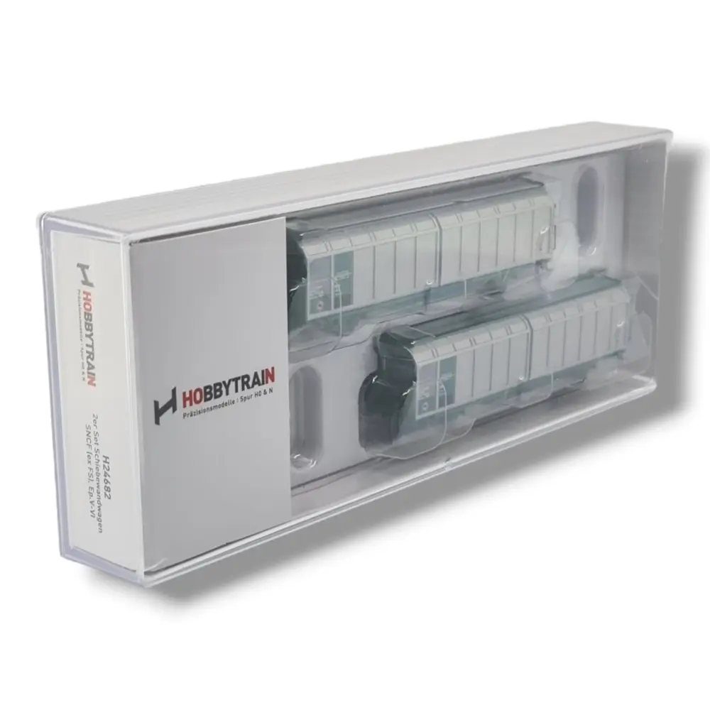 2 Wagons Parois coulissantes Hbbillns - HobbyTrain 24682 - N : 1/160 - SNCF - 4