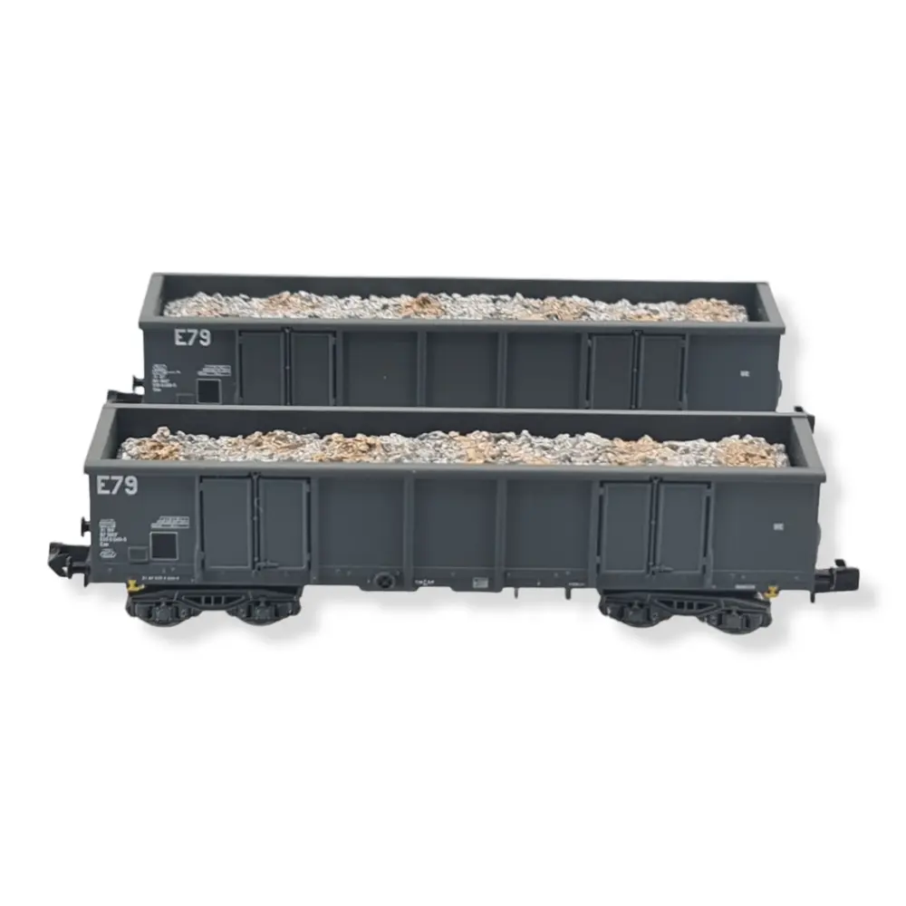 Set de 2 wagons ouverts Eaos 4 essieux ARNOLD HN6535 - SNCF - N 1/160 - EP IV - 2