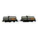 Coffret de 2 wagons citernes à 3 essieux Uh "Shell" - Arnold HN6609 - N 1/160 - SNCF - Ep IV - 2R - 3