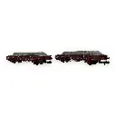 Set de 2 wagons plats à ridelles "V" - Arnold HN6543 - N 1/160 - SNCF - Ep V - 2R - 2