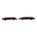Set de 2 wagons plats à ridelles "V" - Arnold HN6543 - N 1/160 - SNCF - Ep V - 2R - 3
