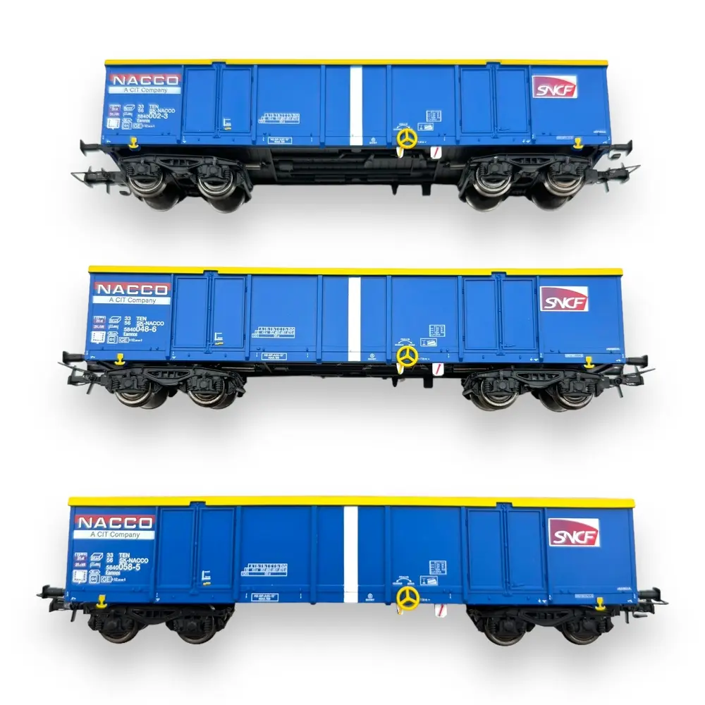 Set de 3 wagons tombereaux Eamnos - Jouef HJ6293 - HO 1/87 - SNCF - Ep VI - 2R - 3