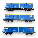Set de 3 wagons tombereaux Eamnos - Jouef HJ6293 - HO 1/87 - SNCF - Ep VI - 2R - 3