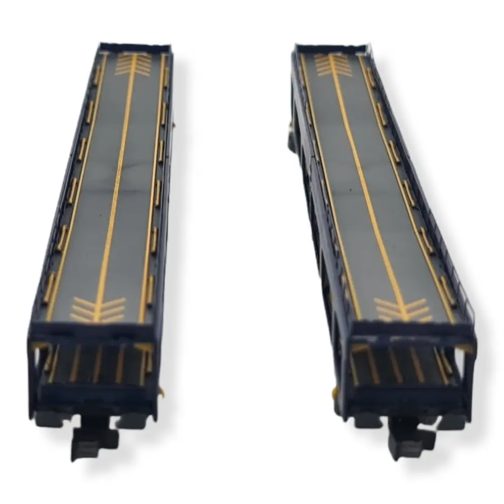 Set 2 wagons porte-auto DEV66 bleus Arnold HN4349 SNCB - N 1/160 - EP IV-V - 3