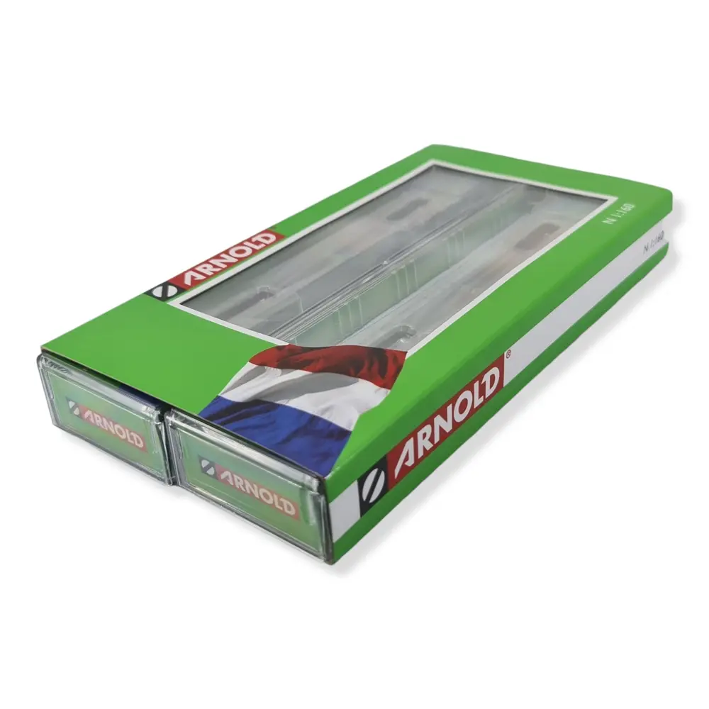 Set 2 wagons porte-auto DEV66 vert logo carmillon Arnold HN4348 N 1/160 - EP VI - 4