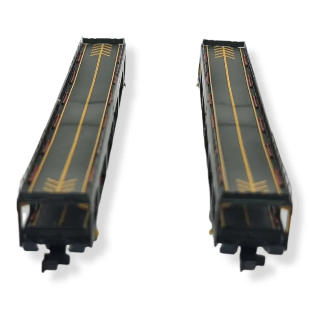 Set 2 wagons porte-auto DEV66 vert Logo casquette Arnold HN4347 - N 1/160 - EP V - 3