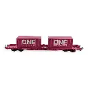 Wagon porte-conteneurs S7B ONE Touax - Jouef 6261 - HO 1/87 - 3