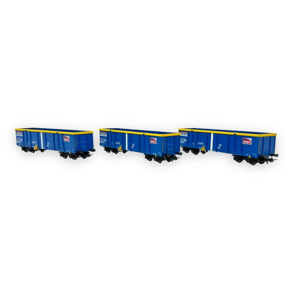 Set de 3 wagons tombereaux Eamnos - Jouef HJ6293 - HO 1/87 - SNCF - Ep VI - 2R - 2