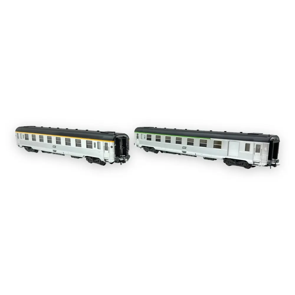 Coffret de 2 voitures DEV Inox - Jouef HJ4176 - HO 1/87 - SNCF - Ep IV - 2R - 2