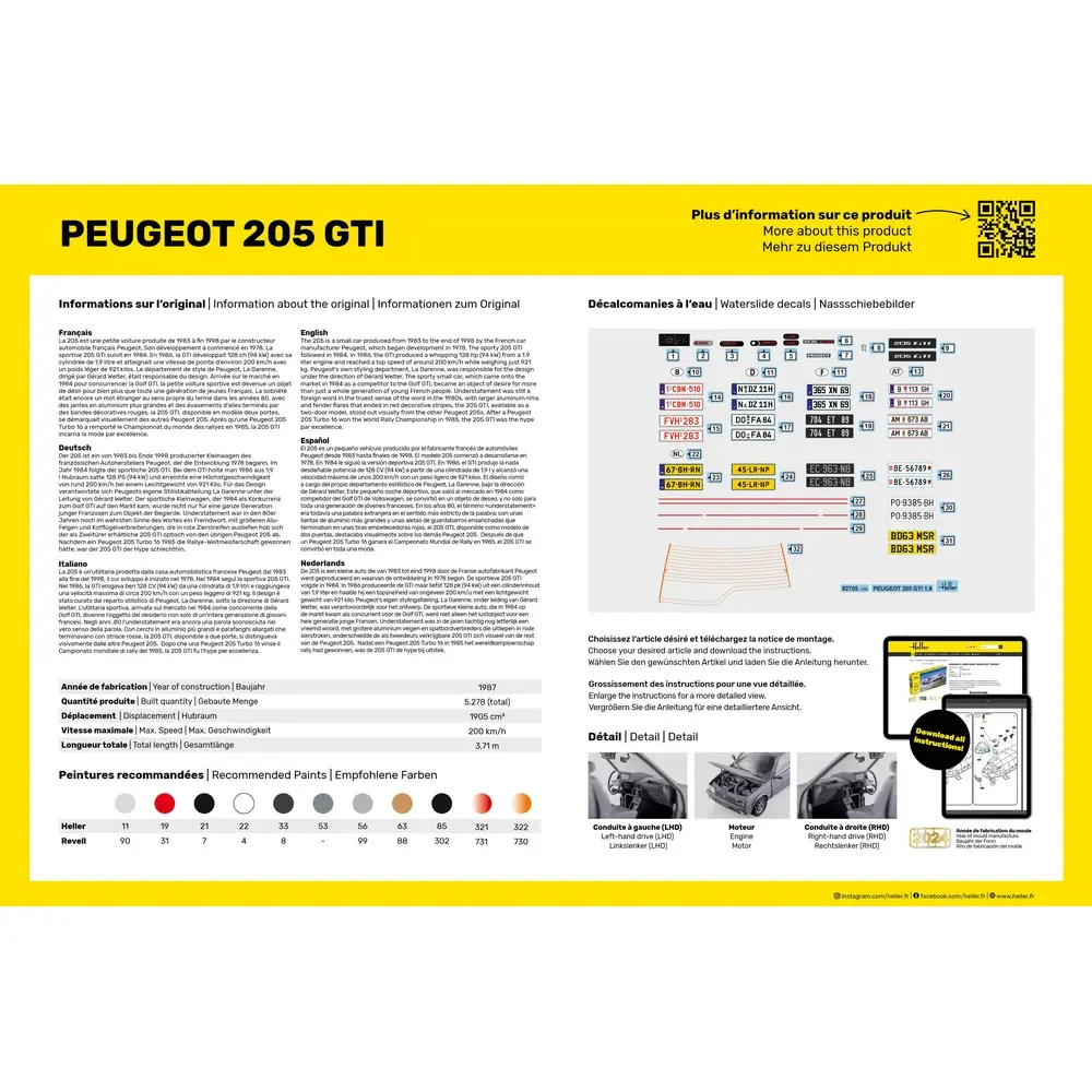 Starter Kit Peugeot 205 GTI - Heller 58705 - 1/24 - 4