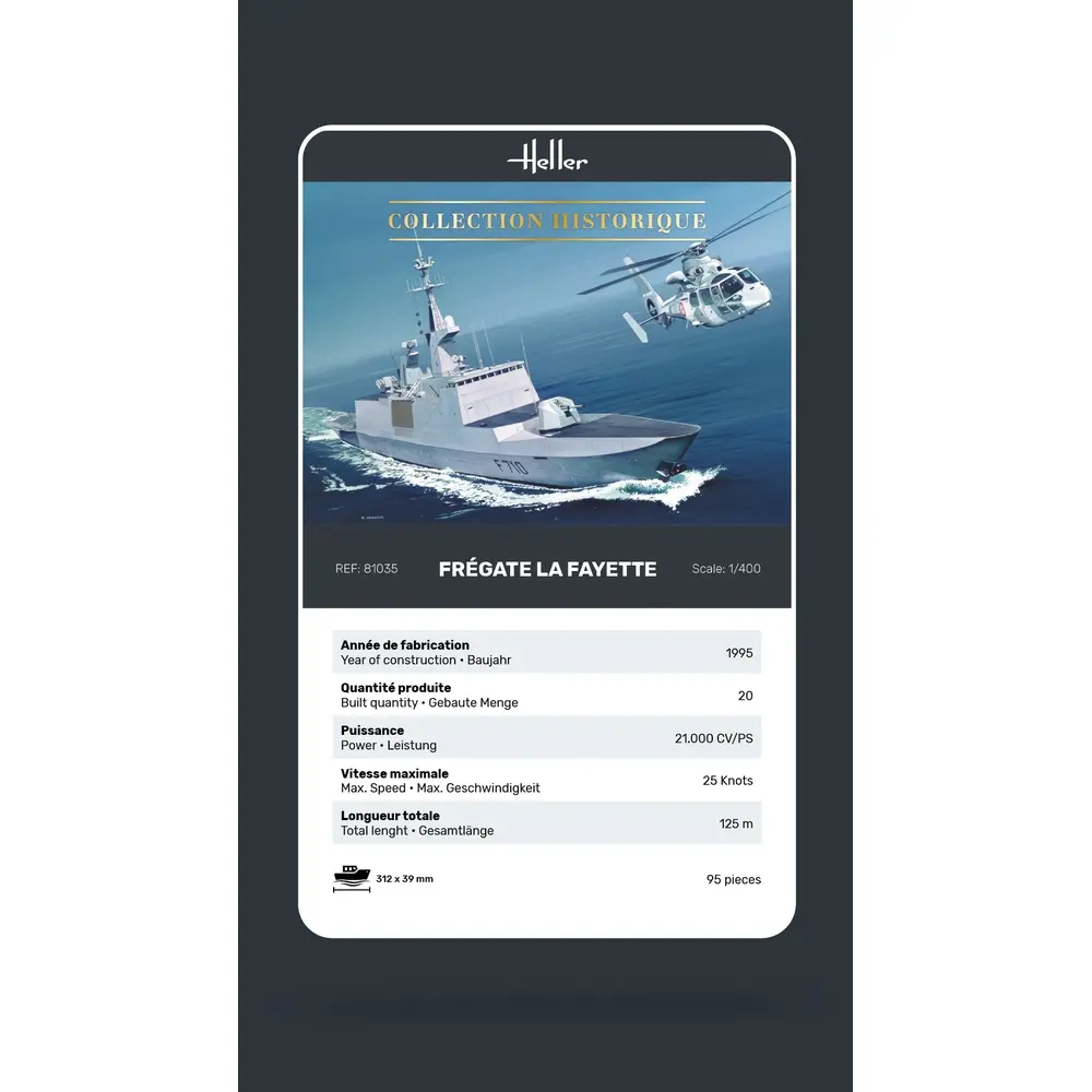 Frégate La Fayette - Heller 81035 - 1/400 - 6