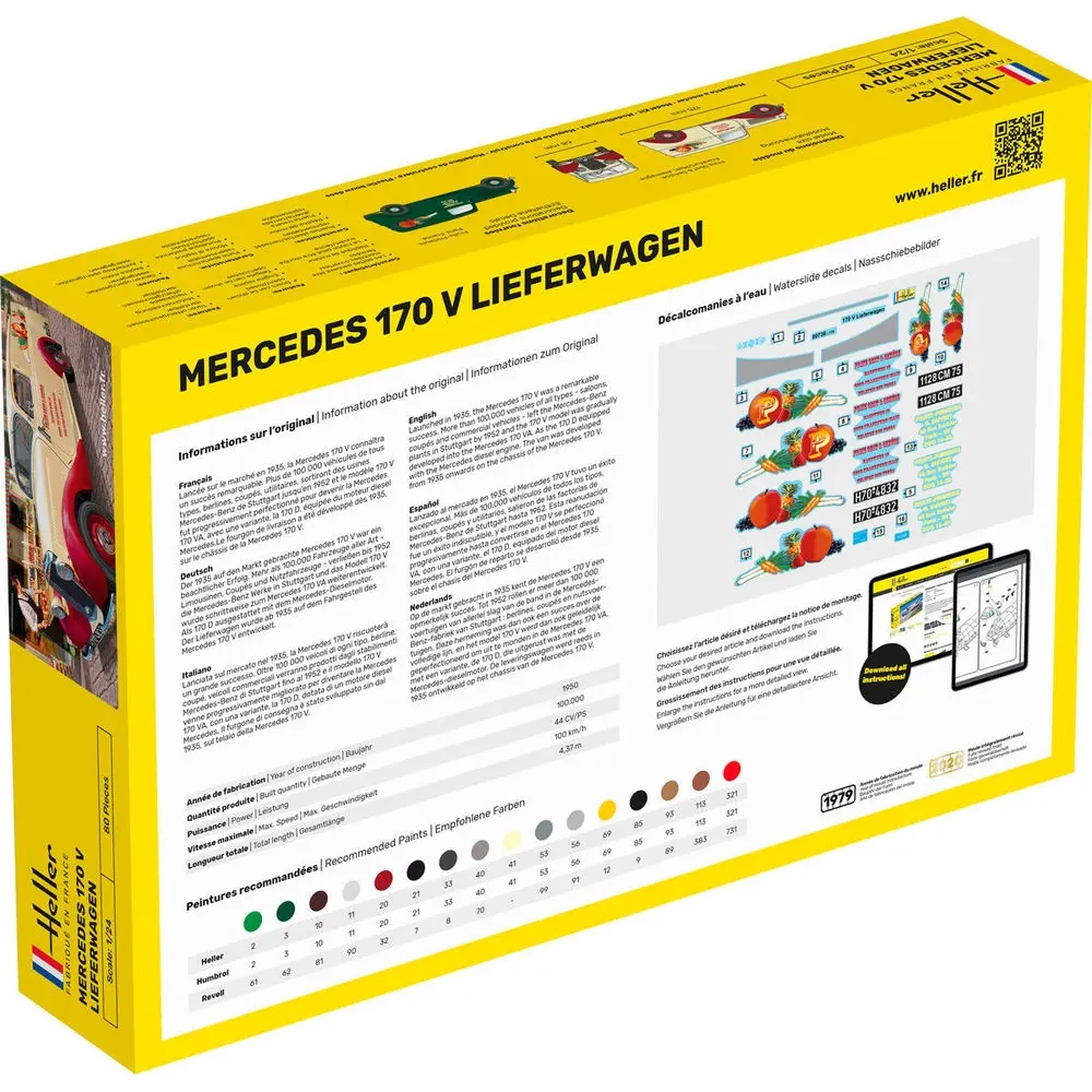 Starter Kit MB 170 - Fourgon de livraison - Heller 56736 - 1/24 - 2