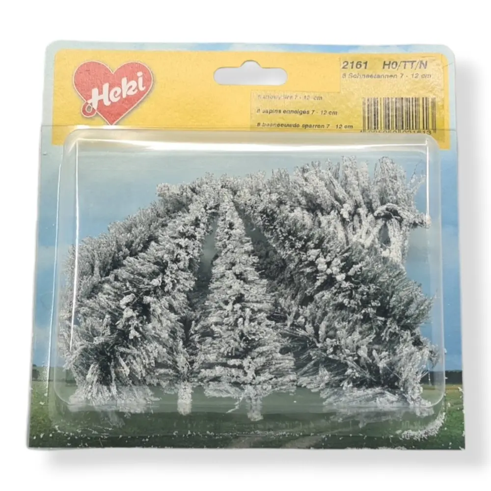 8 Sapins enneigés - Blanc - HEKI 2161 - Échelle HO / TT / N - 70 à 120 mm - 2