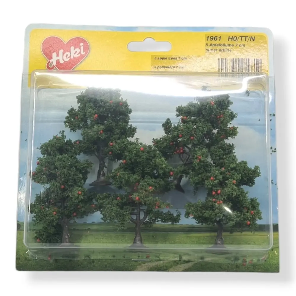 5 Pommiers - Vert foncé - HEKI 1961 - Échelle HO / TT / N - 70 mm - 3