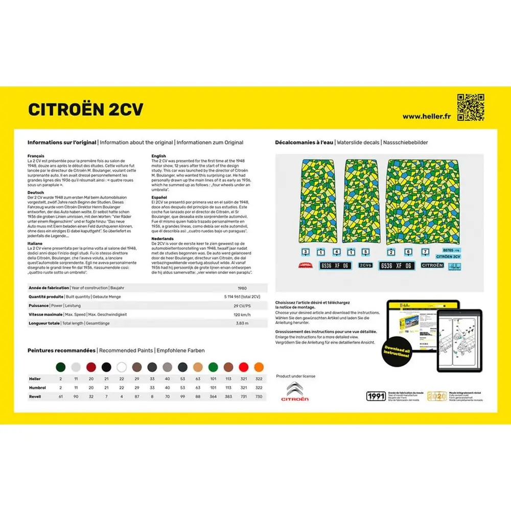 Kit de démarrage - Citroën 2CV - Heller 56765 - 1/24 - 2