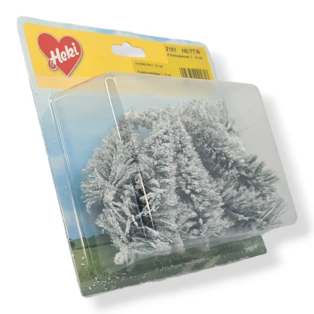8 Sapins enneigés - Blanc - HEKI 2161 - Échelle HO / TT / N - 70 à 120 mm - 3