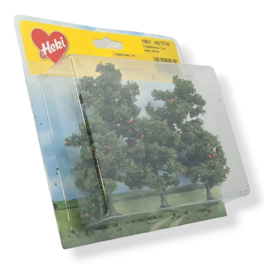 5 Pommiers - Vert foncé - HEKI 1961 - Échelle HO / TT / N - 70 mm - 2