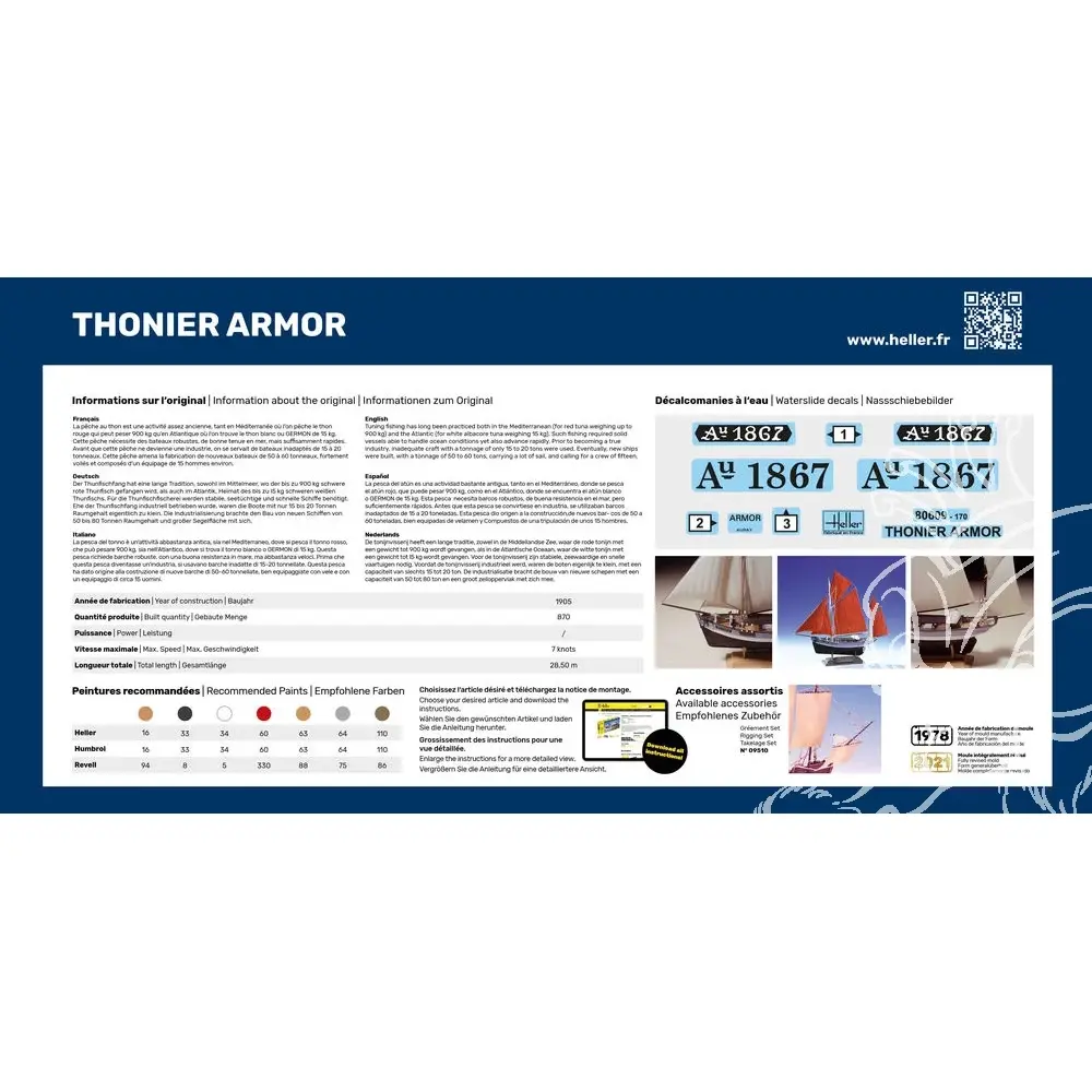 Kit de démarrage - Bateau Thonier Armure - Heller 56609 - 1/125 - 2