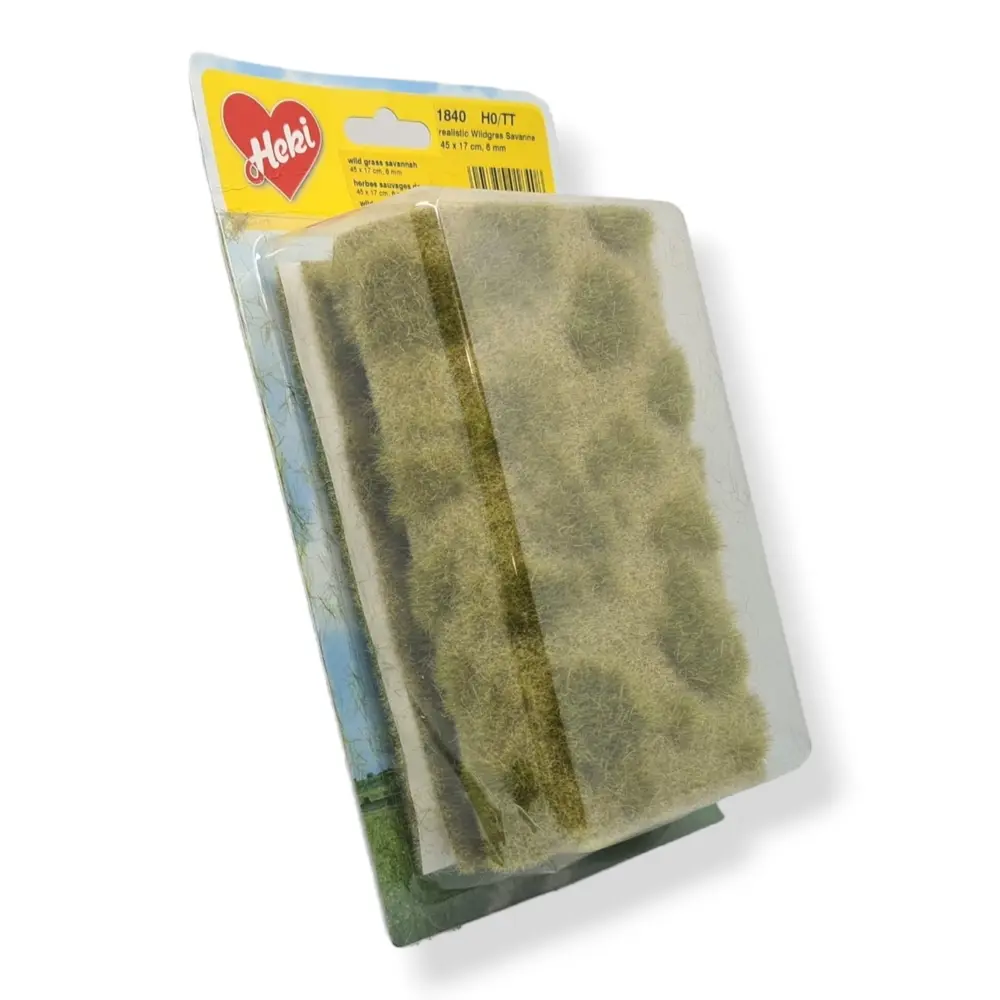 Tapis - Herbes sauvages de savane - Vert - HEKI 1840 - Échelle HO / TT - 450 x 170 mm - 3