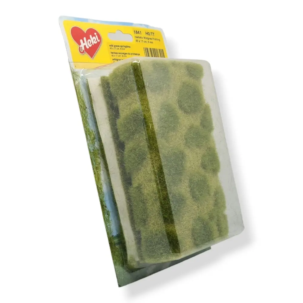 Tapis - Herbes sauvages du printemps - Vert - HEKI 1841 - Échelle HO / TT - 450x170 mm - 3