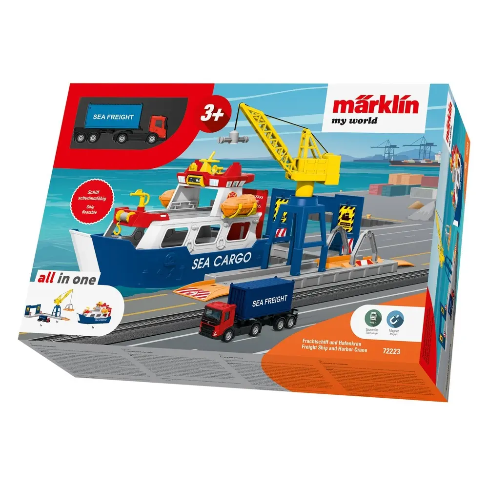 Coffret Cargo et grue portuaire avec camion MARKLIN MY WORLD 72223 - HO 1/87 - 3