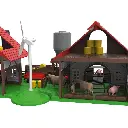 Ferme avec animaux, étables, silos, foin - Märklin my world 72212 - HO 1/87 - 2