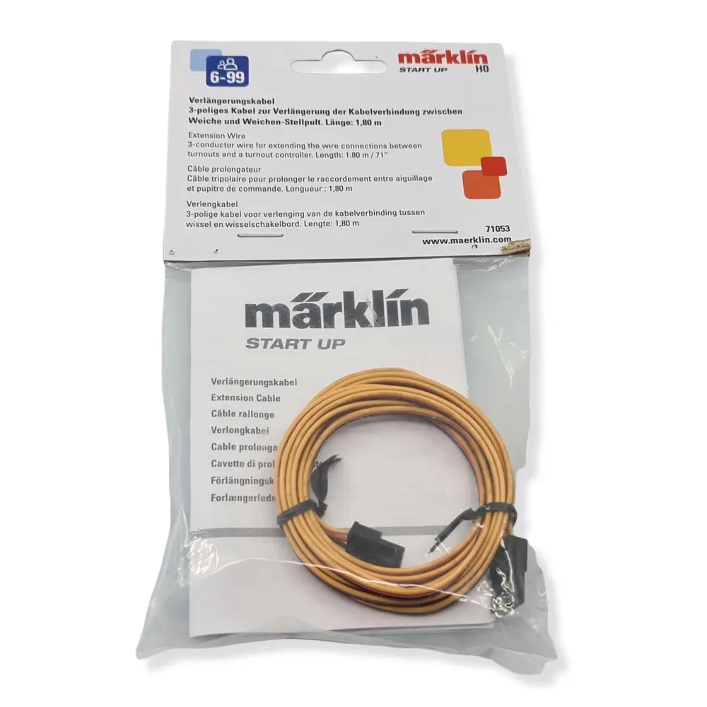 Câble rallonge à 3 Pôles 1,80m MARKLIN START UP 71053 - HO 1/87 - 3 rails - 2