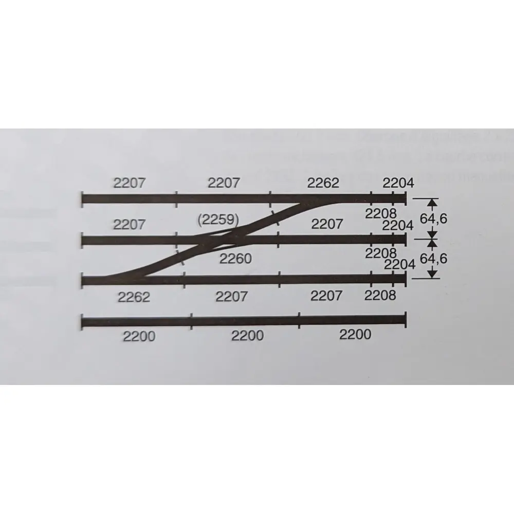 Traversée de jonction double non ballastée - Marklin 2260 - HO 1/87 - Code 83 - Voie K - 3R - 2