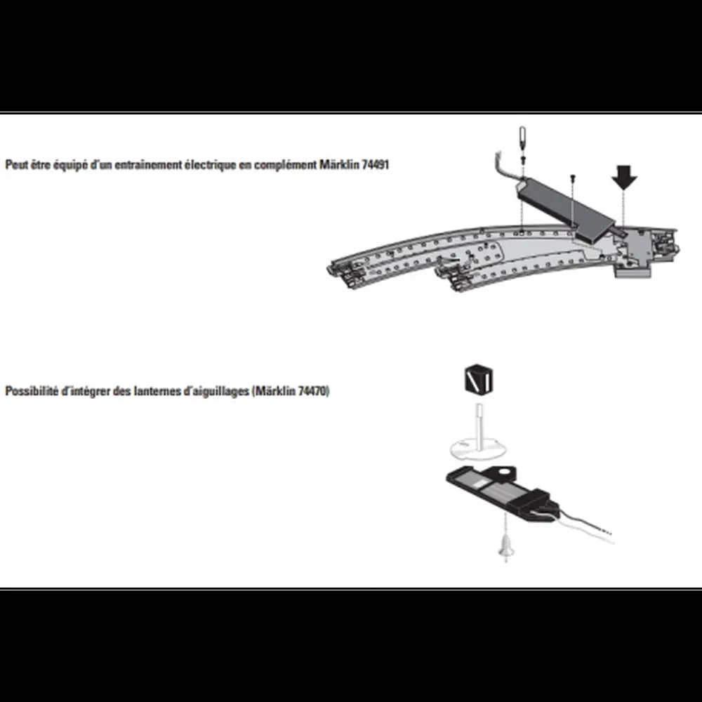 Aiguillage long courbe à droite R3 515 mm 30° Marklin 24772 - HO : 1/87 - Code 83 - Voie C - 6